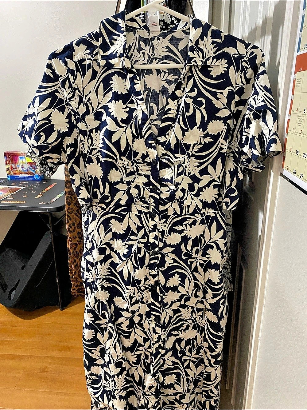 Old Navy Floral Maxi Dress Blue & White Medium